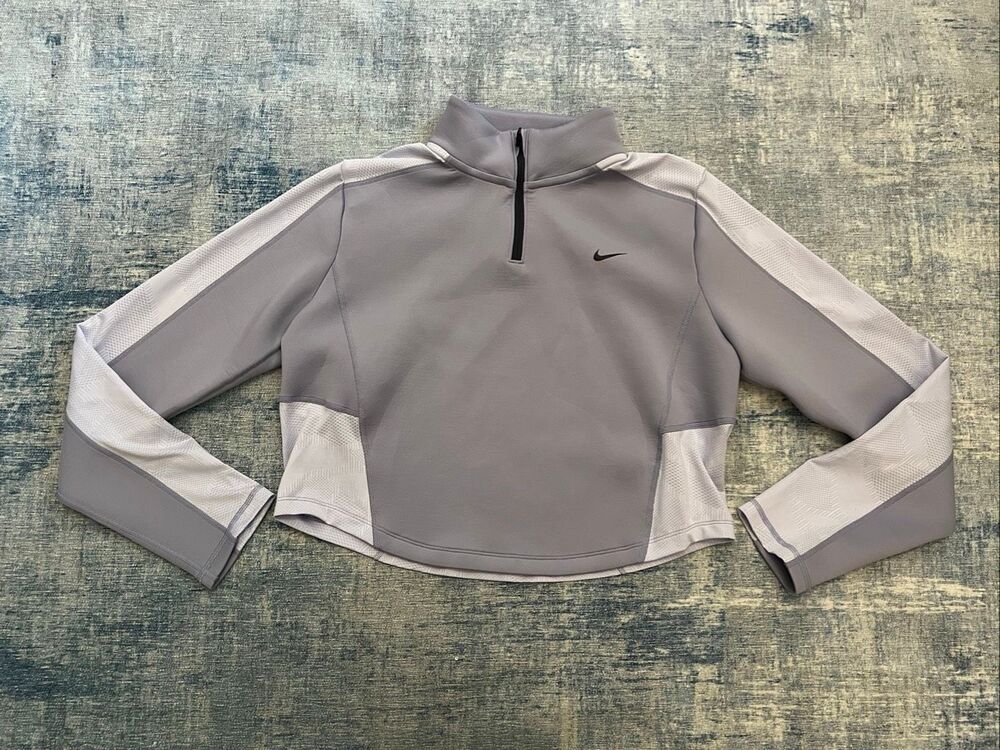 Nike Indigo Haze (Lavender Light Purple) 1/4 Zip Long Sleeve Training Top Medium